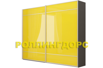 Желтый глянцевый встроенный шкаф-купе