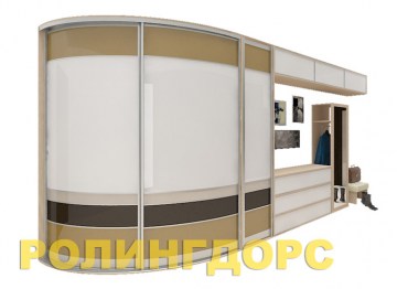 Встроенный радиусный шкаф-купе в прихожую