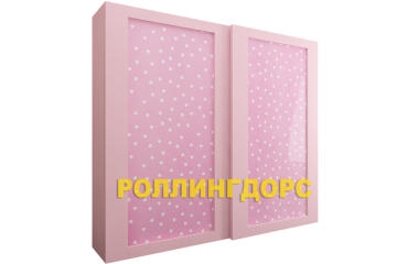 Встроенный розовый шкаф-купе СОФТ