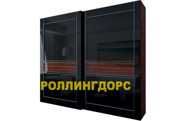 Встроенный шкаф-купе SOFT в черном глянце