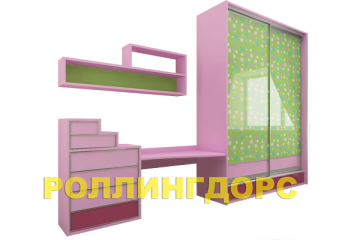 Детский розовый шкаф