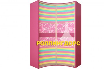Встраиваемый детский радиусный шкаф-купе в комнату девочки